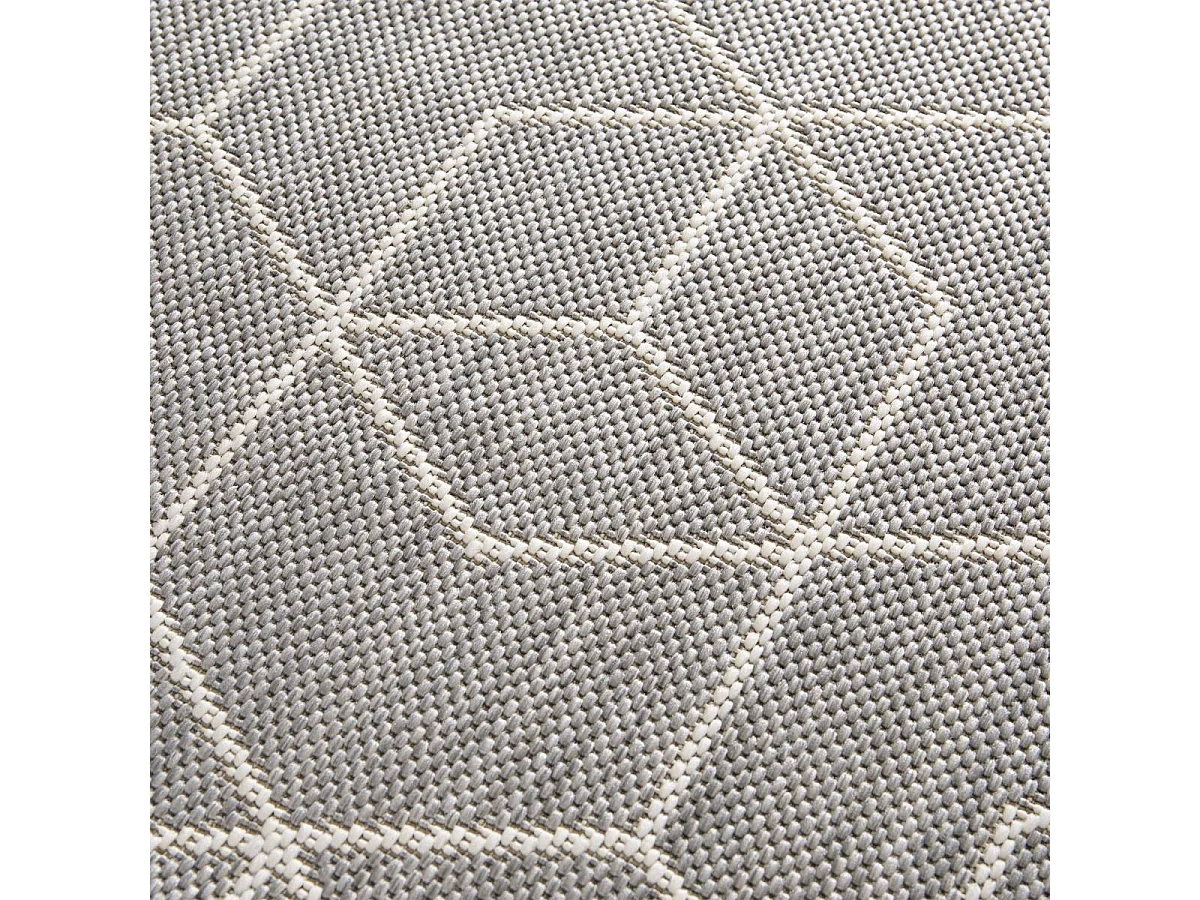 Tappeto da esterno 120x170 tessuto grigio e crema kilim STALOW 9