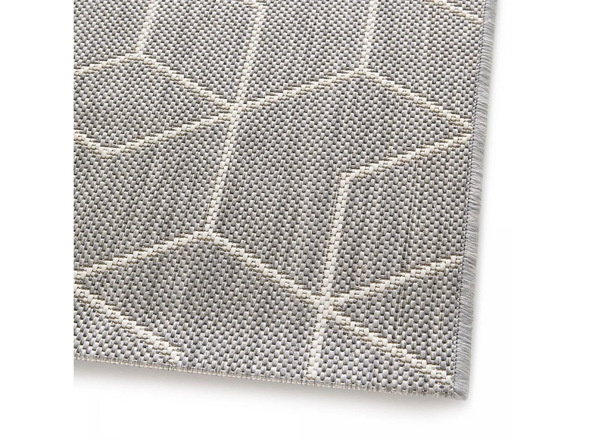 Tappeto da esterno 120x170 tessuto grigio e crema kilim STALOW 9