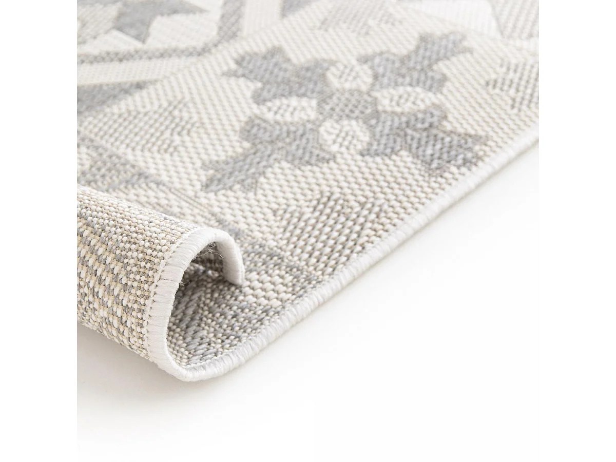 Tapis extérieur 120x170 tissé kilim crème IRISA 3