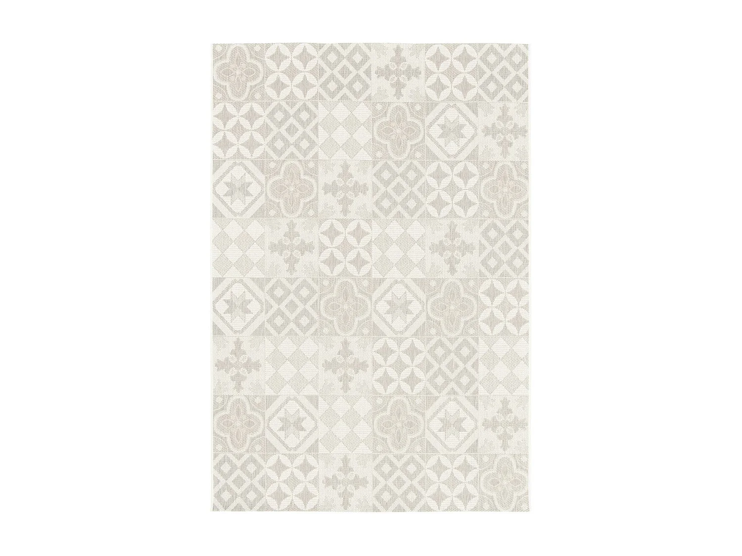 Tapis extérieur 120x170 tissé kilim crème IRISA 3