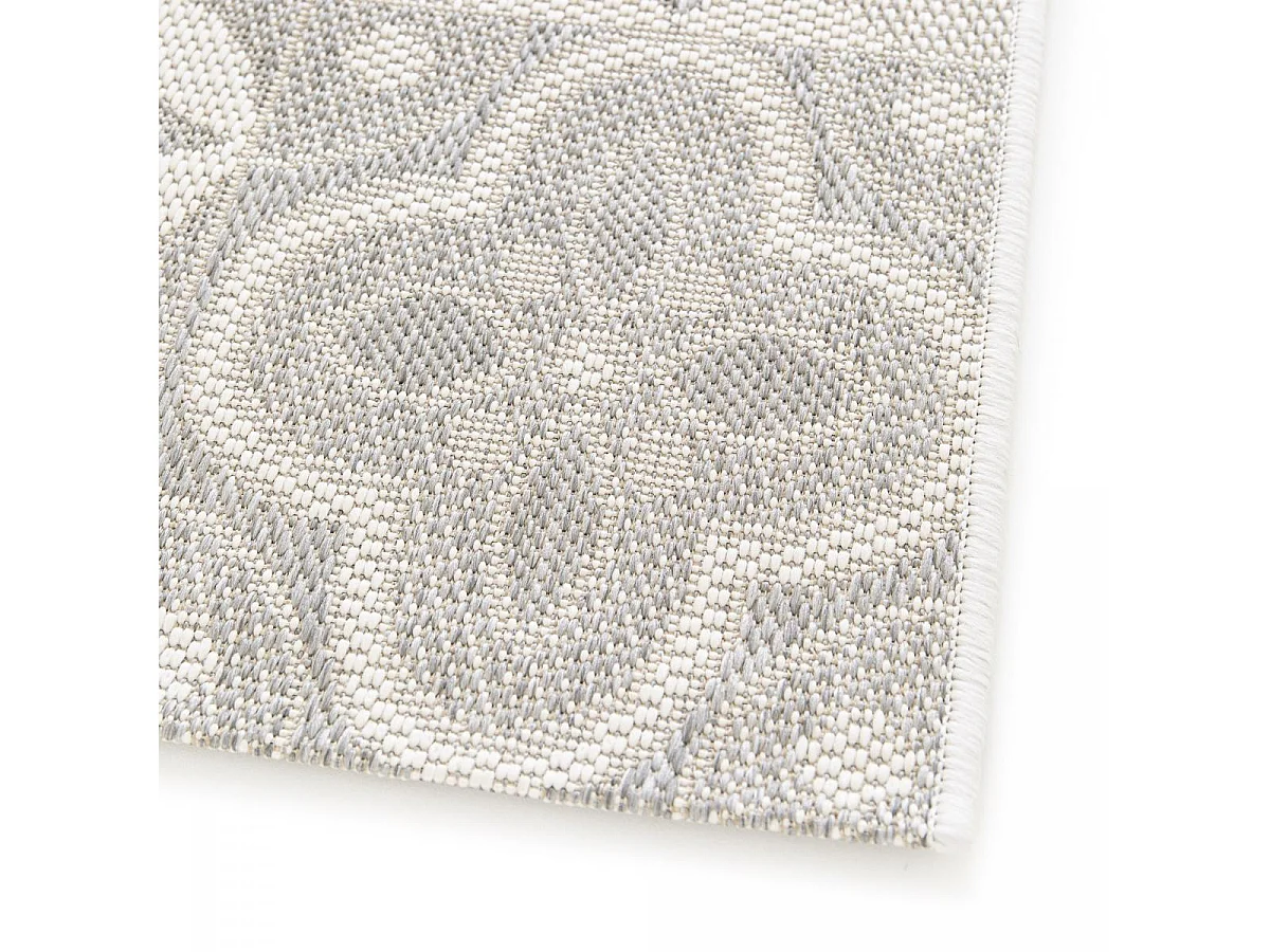 Tapis extérieur 120x170 tissé kilim crème IRISA 3