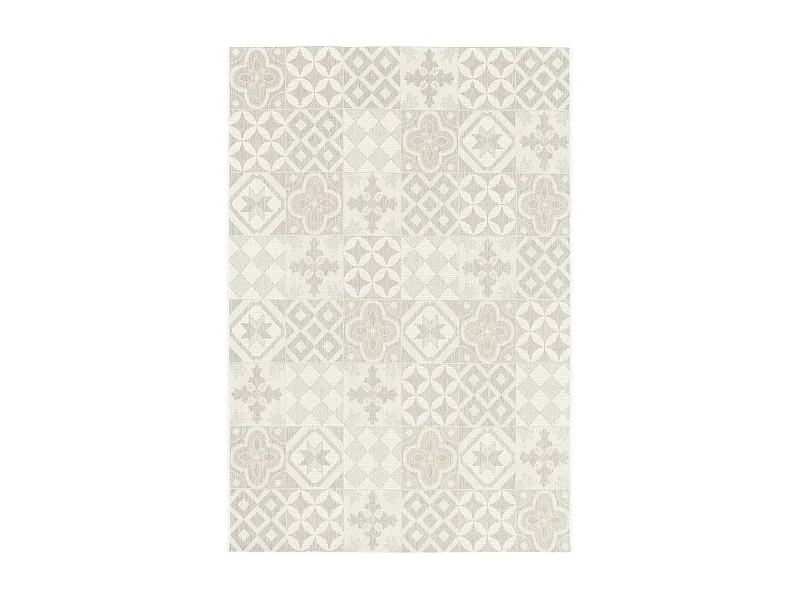 Tapis extérieur 120x170 tissé kilim crème IRISA 3