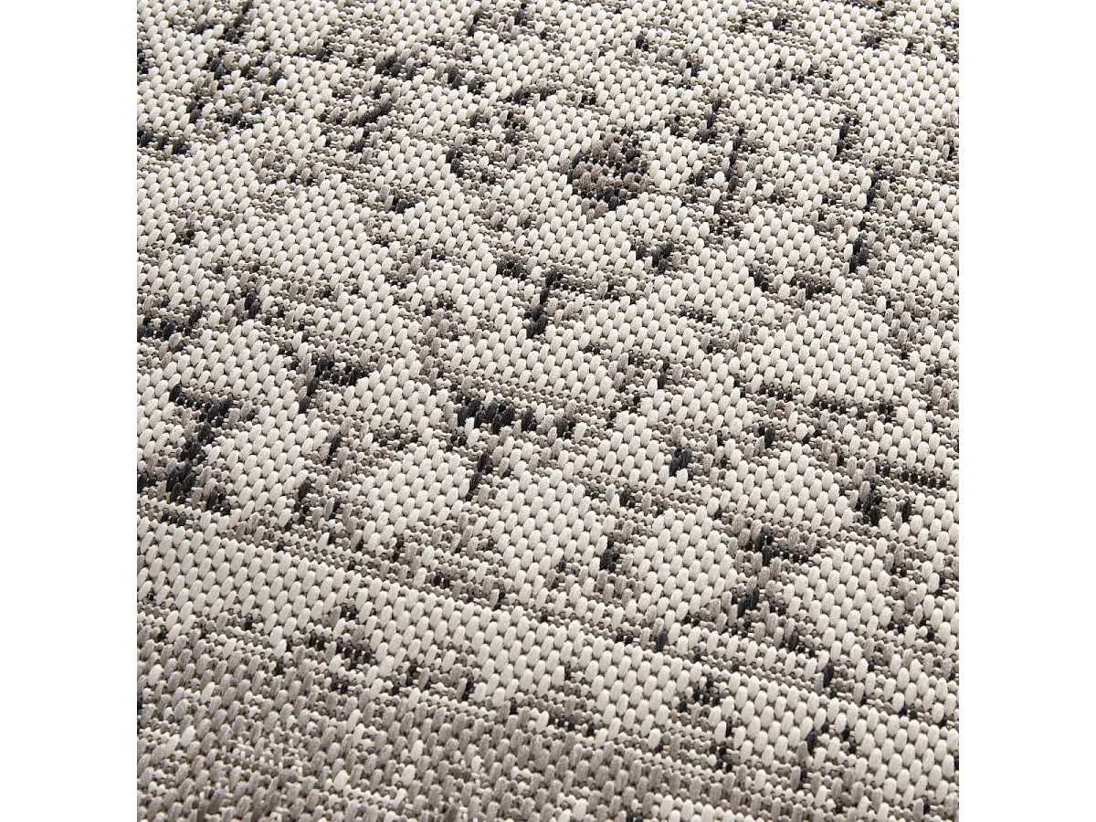 Tapis extérieur 160x230 tissé kilim marron et crème CASADA 5