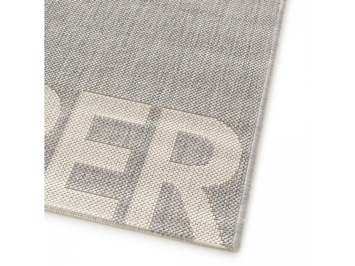 Tapis extérieur 80x200 tissé kilim gris et blanc STALOW 3
