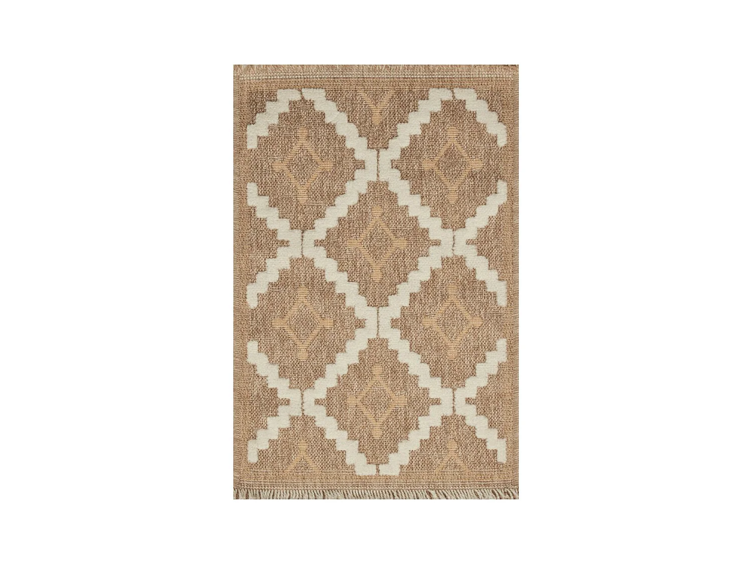 Tapis extérieur 60x90 tissé kilim maron et jaune ZEPHYR 2