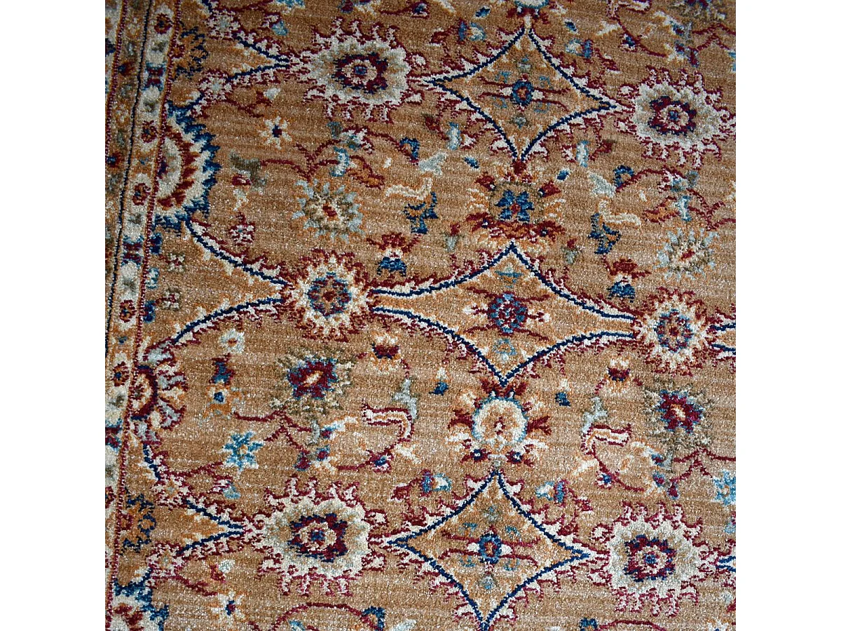 Tapis orient 120x180 rectangle beige et ivoire tissé motif traditionnel CHOBAY D