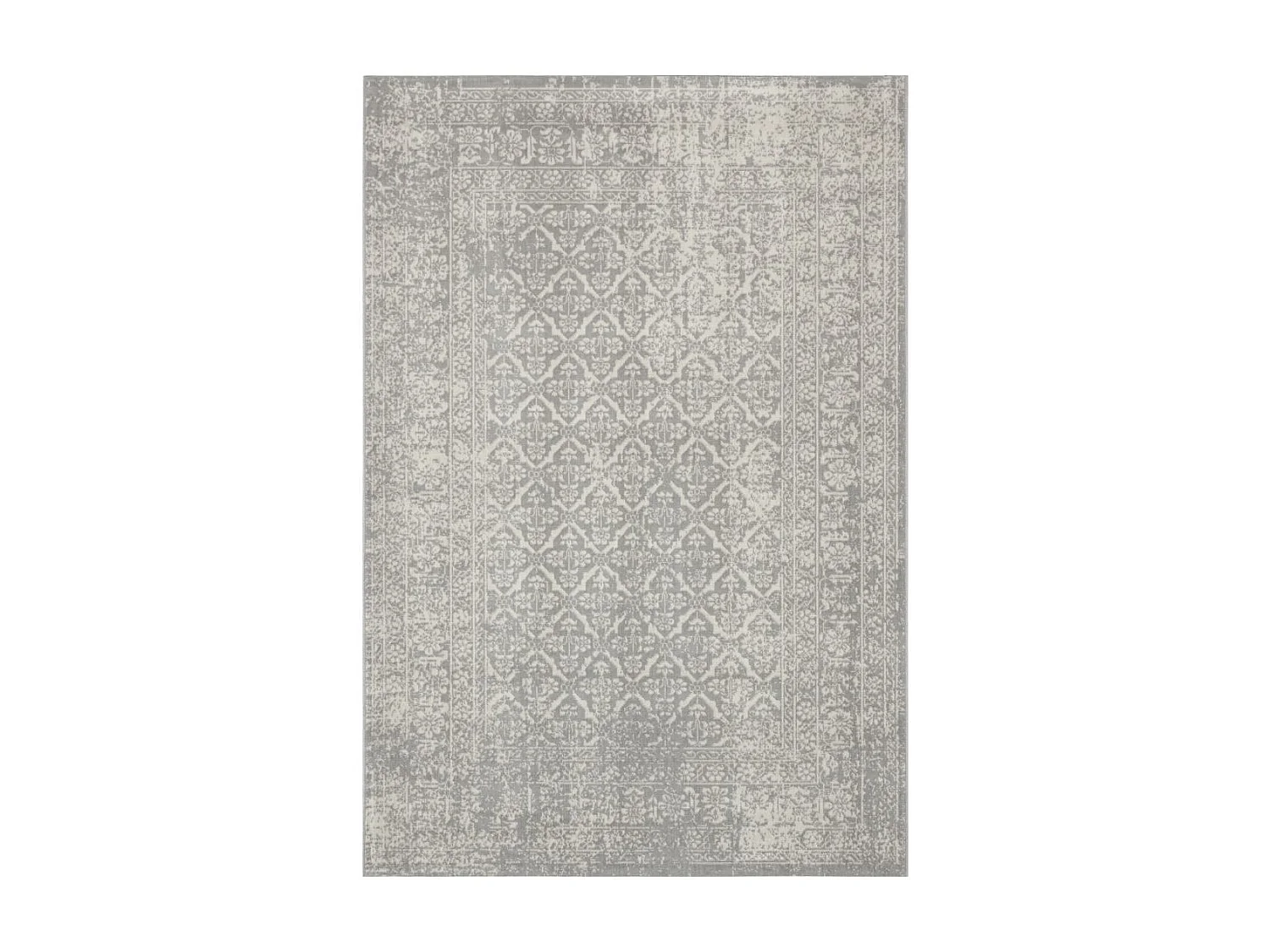 tapis couloir 80x200 tissé gris rectangle motif ethnique LUMIN 4