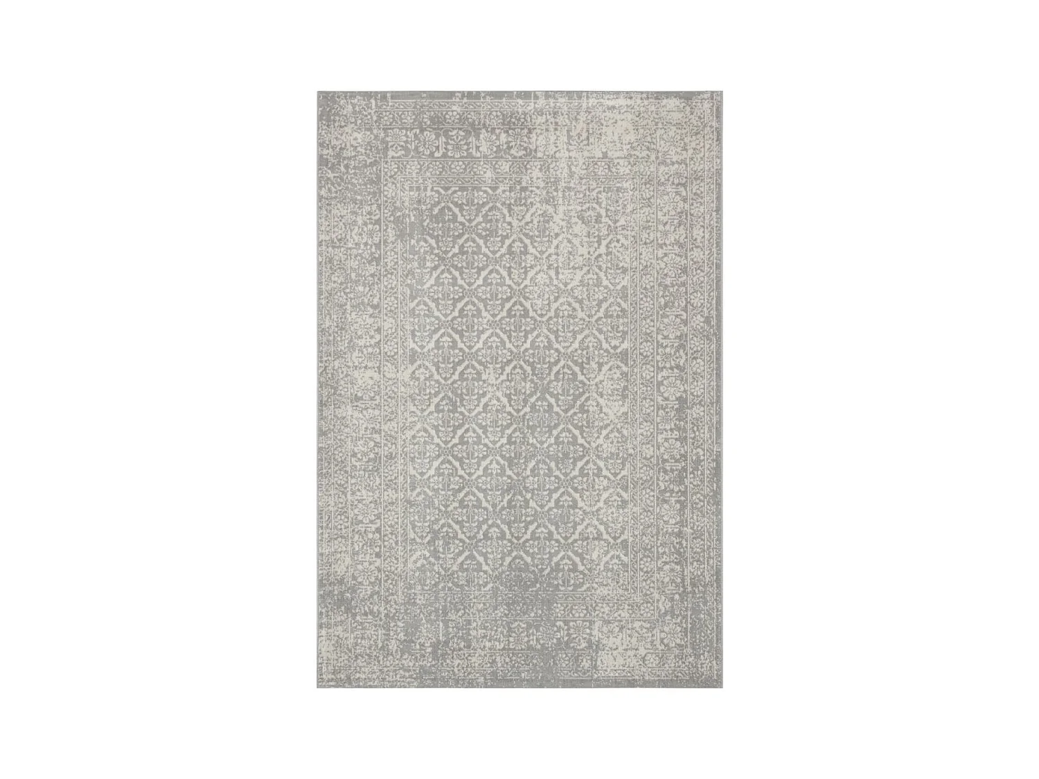 tapis couloir 80x200 tissé gris rectangle motif ethnique LUMIN 4