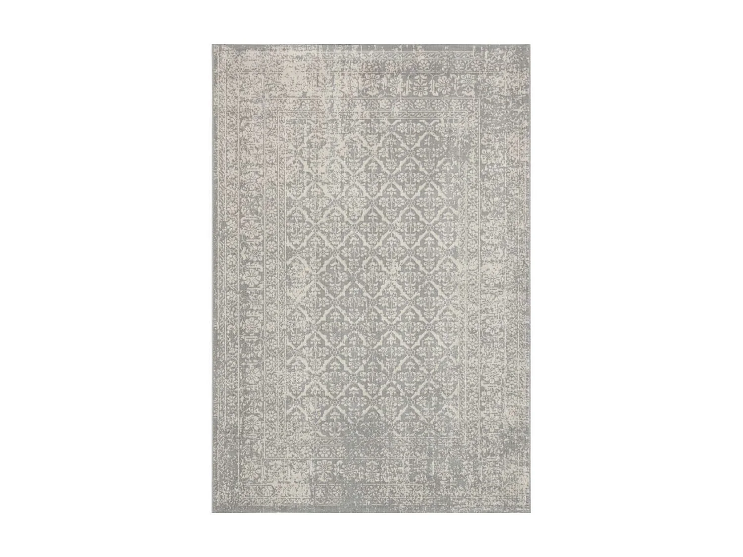 tapis couloir 80x200 tissé gris rectangle motif ethnique LUMIN 4