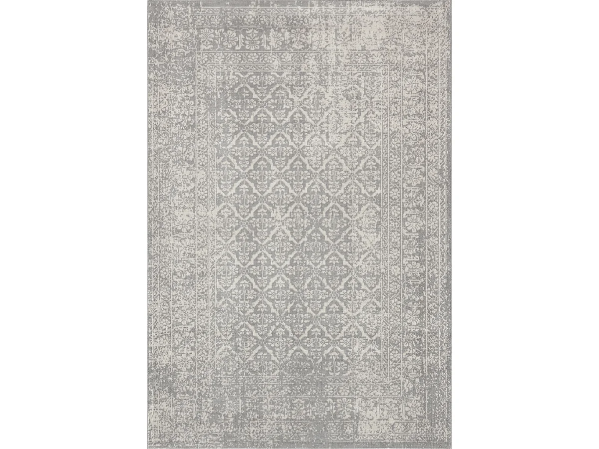 tapis couloir 80x200 tissé gris rectangle motif ethnique LUMIN 4