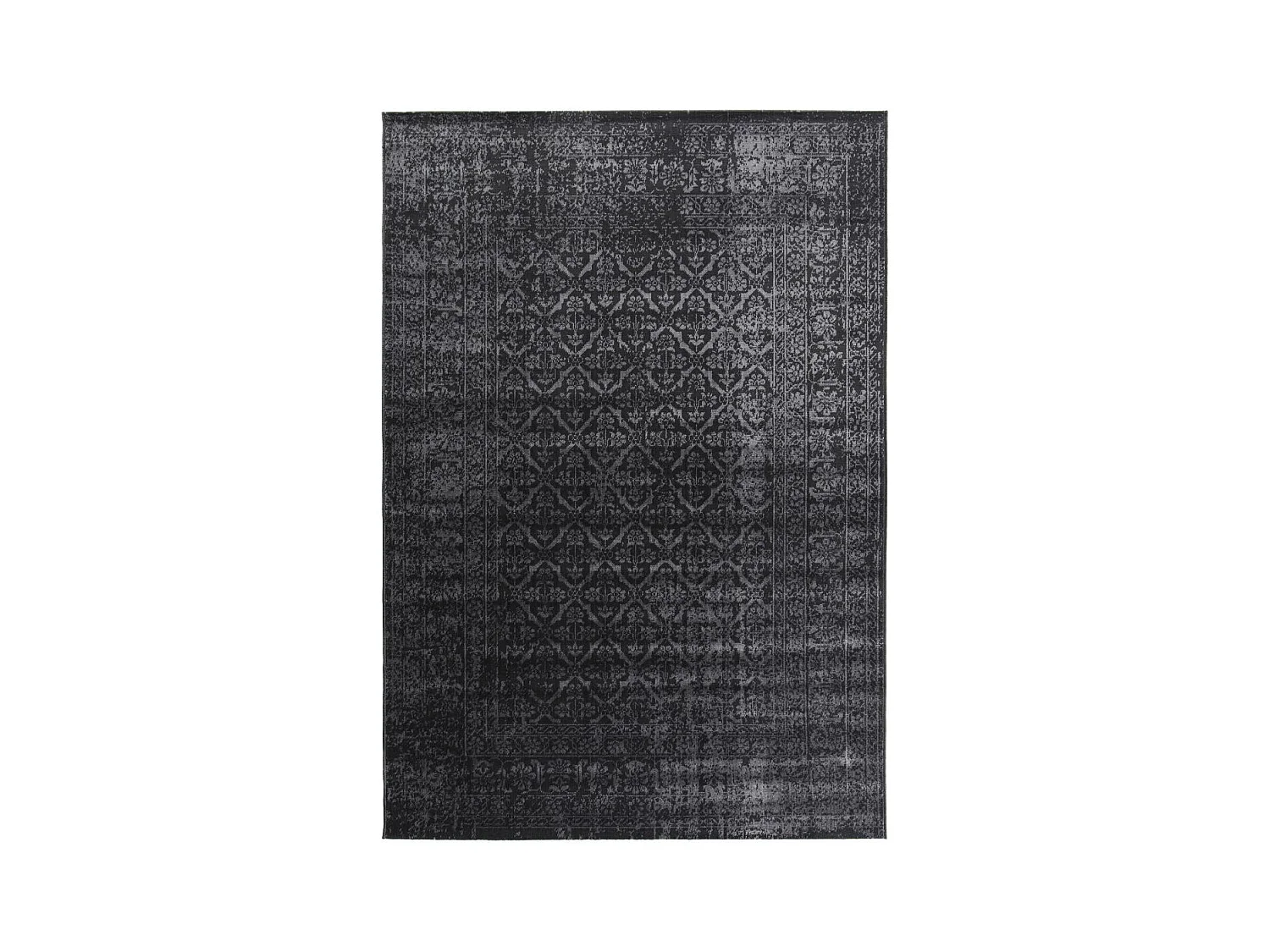 tapis salle à manger 160x230 tissé noir rectangle motif ethnique LUMIN 4