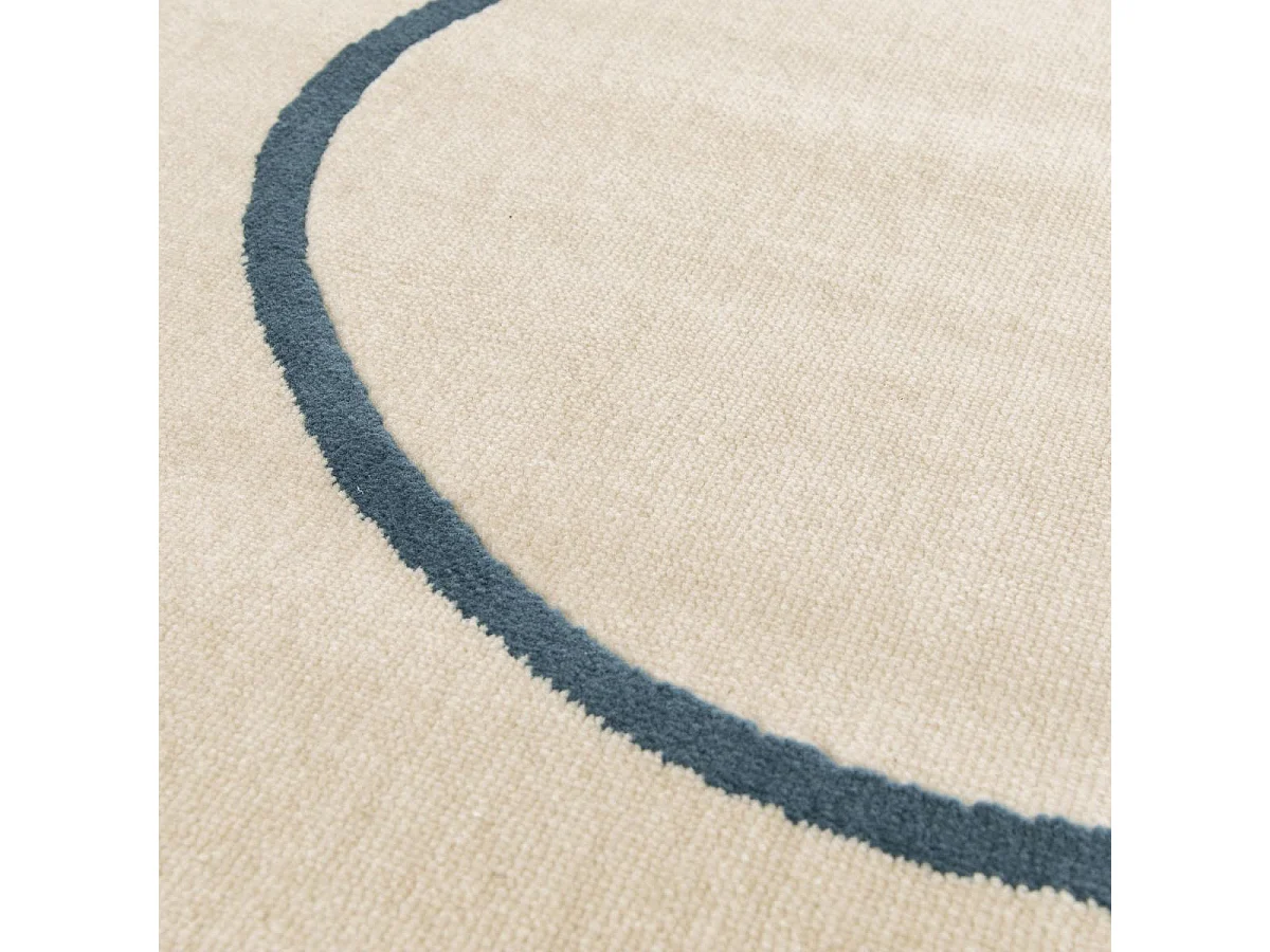 tapis chambre 80x150 tissé beige et jaune rectangle motif abstrait FLARINE 5