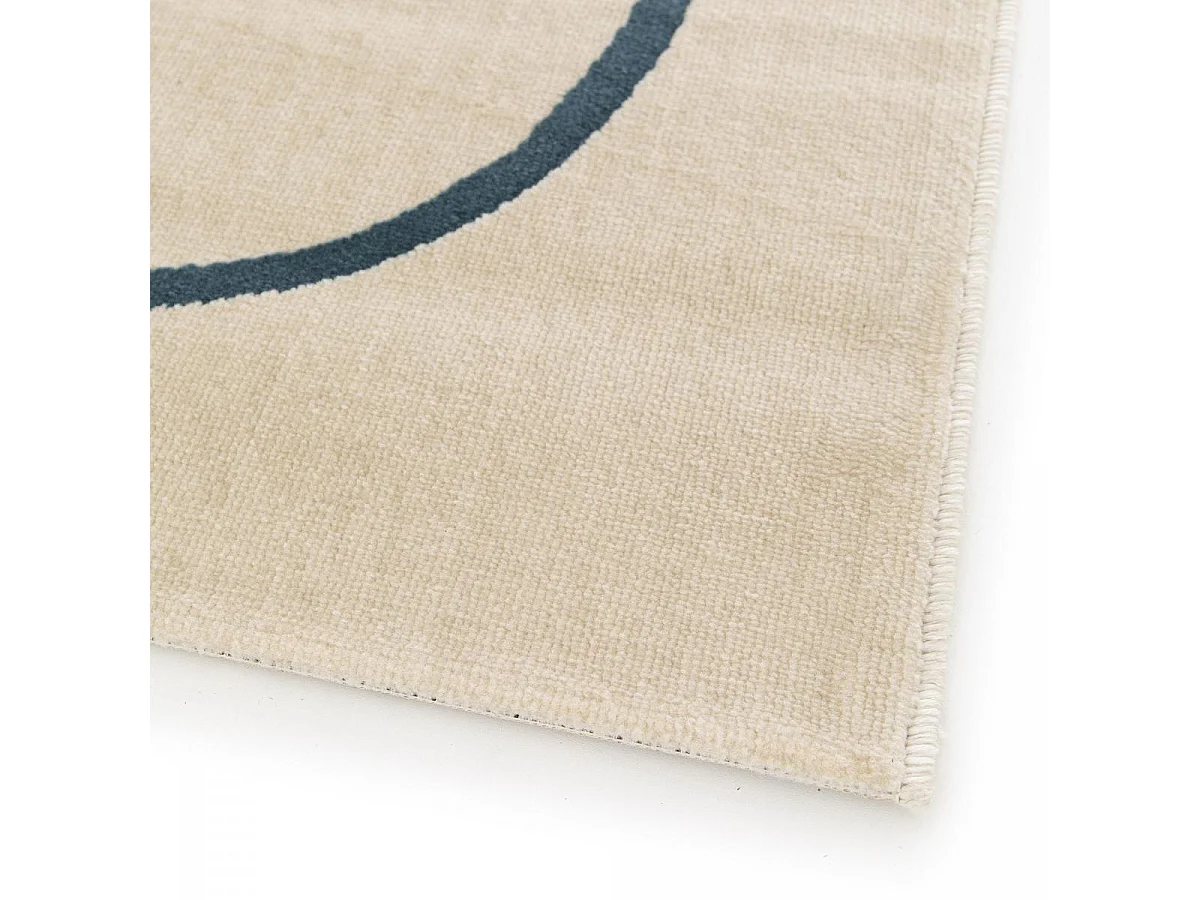 tapis chambre 80x150 tissé beige et jaune rectangle motif abstrait FLARINE 5