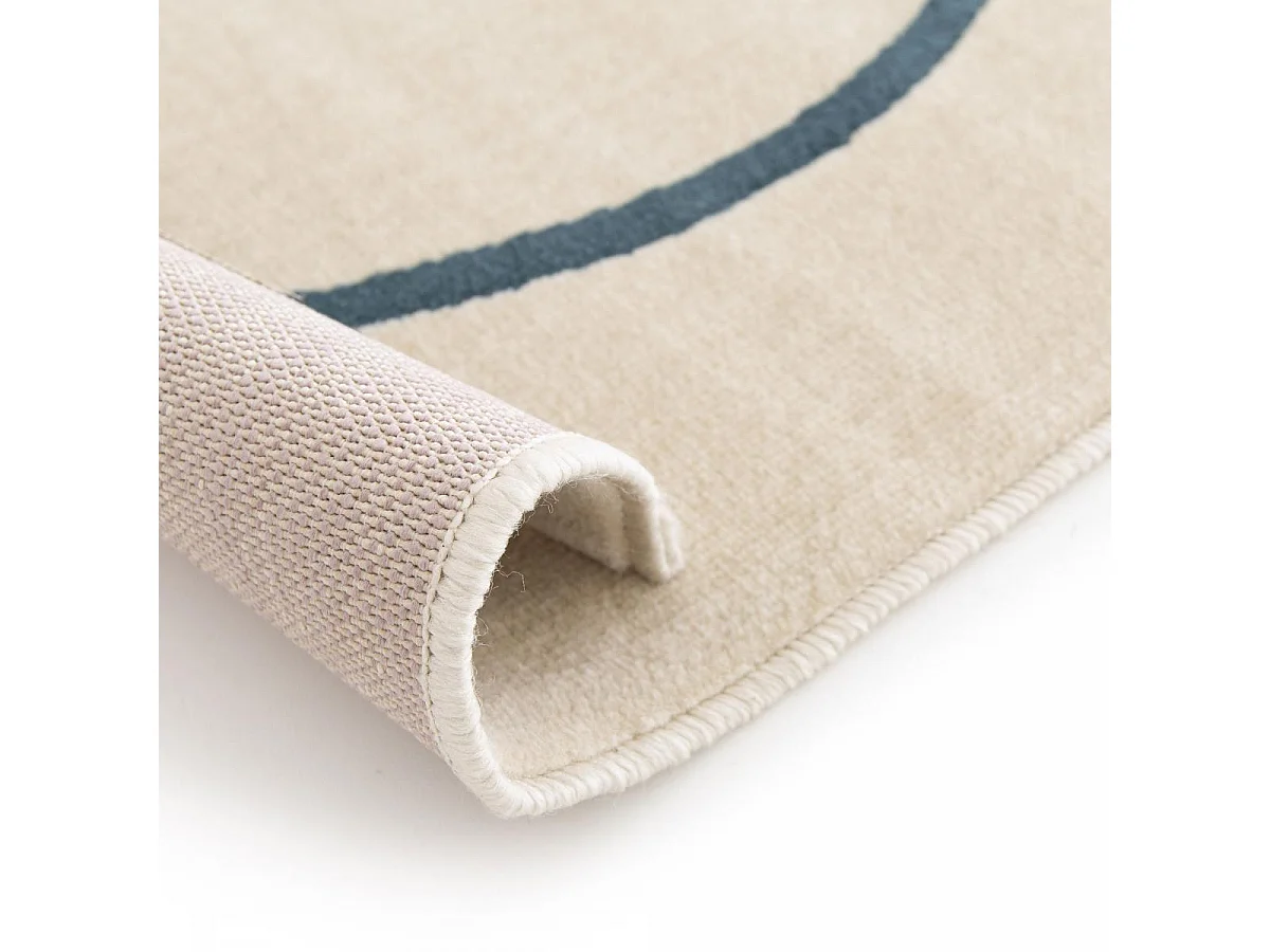 tapis chambre 80x150 tissé beige et jaune rectangle motif abstrait FLARINE 5