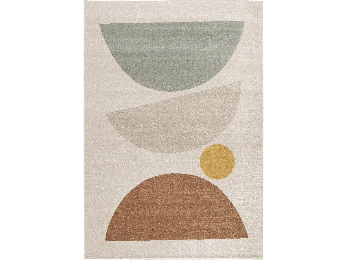 tapis grand salon 200x290 tissé crème rectangle motif géométrique STREETA