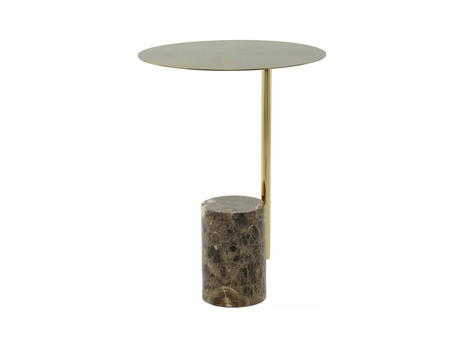 Table d'Appoint Chic en Marbre et Accents Dorés