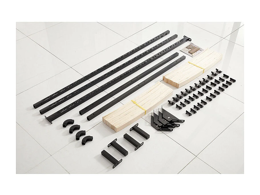 Sommier à lattes 180x200 cm sur pieds pour lit 2 places