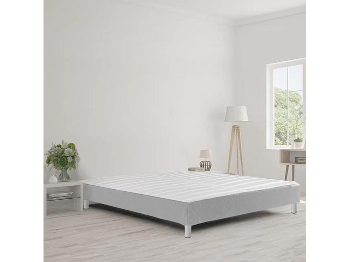 Sommier tapissier à lattes 140x190cm sur pieds pour lit 2 places