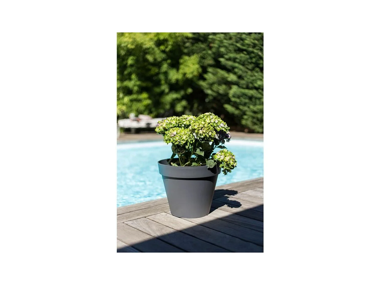 Pot de fleur rond Toscane Ø 40 x H.32 cm - Anthracite - Eda
