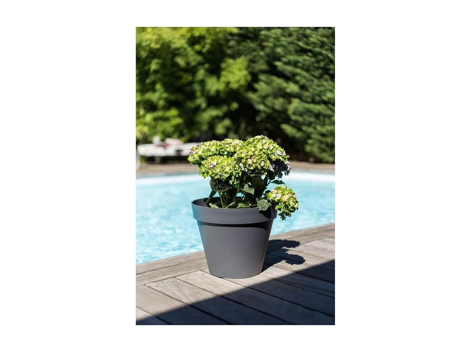 Pot de fleur rond Toscane Ø 40 x H.32 cm - Anthracite - Eda
