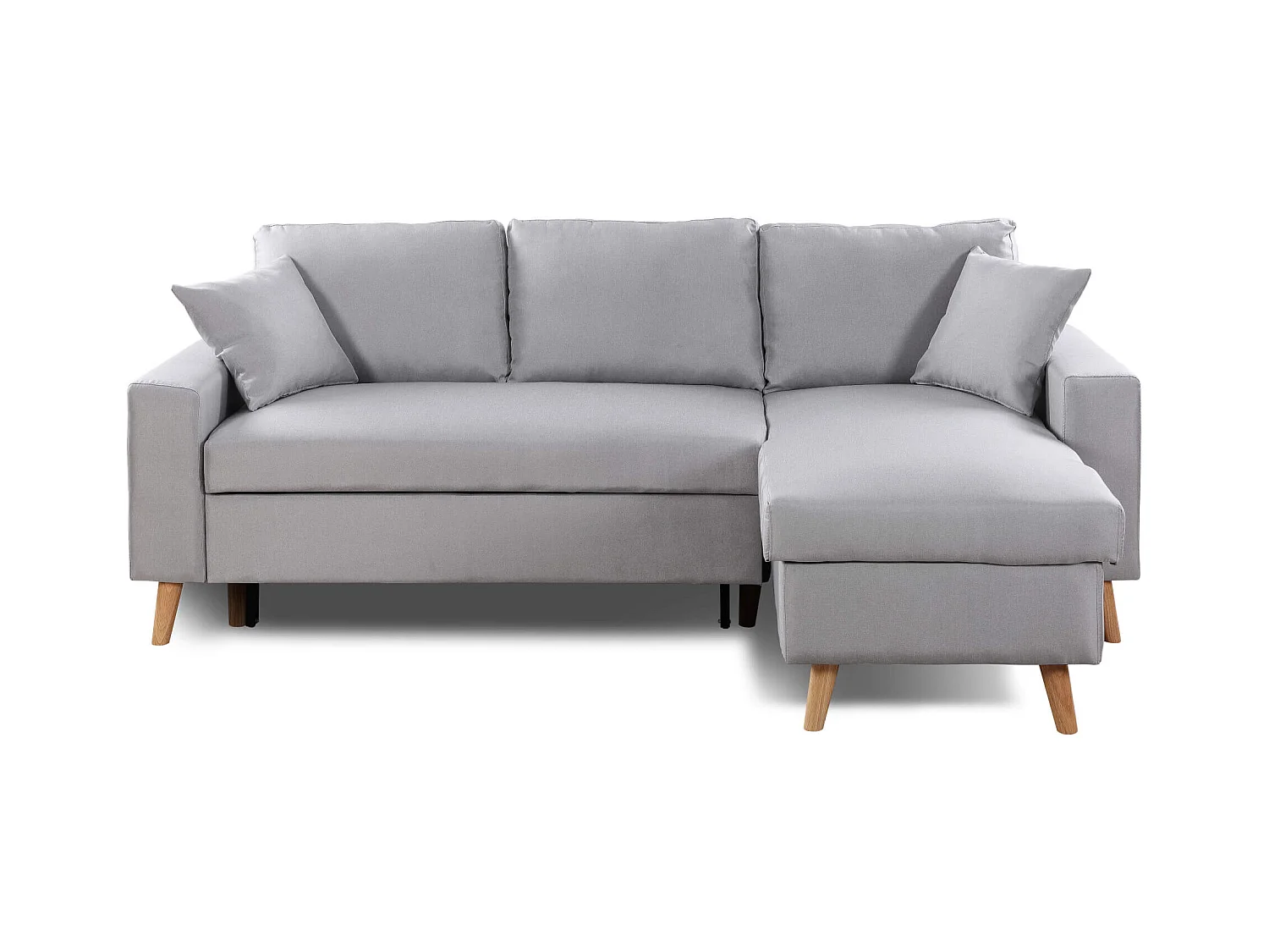 Canapé convertible d'angle scandinave 3 places en tissu gris clair - CA00002