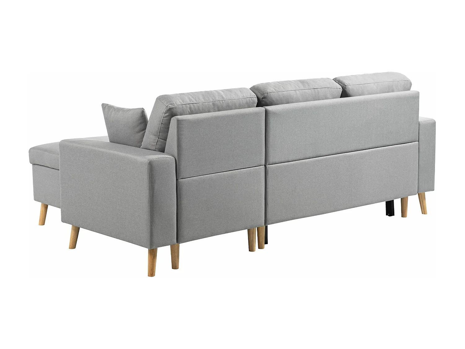 Canapé convertible d'angle scandinave 3 places en tissu gris clair - CA00002