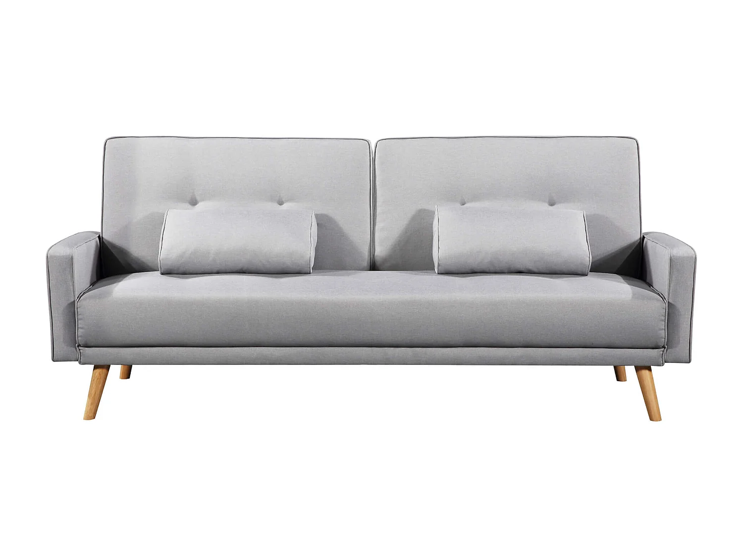 Canapé convertible droit scandinave 3 places en tissu gris clair - CA00001