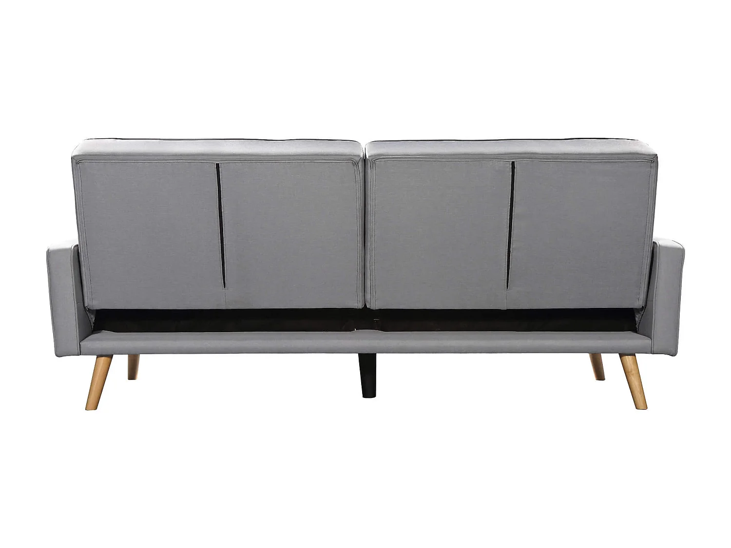 Canapé convertible droit scandinave 3 places en tissu gris clair - CA00001