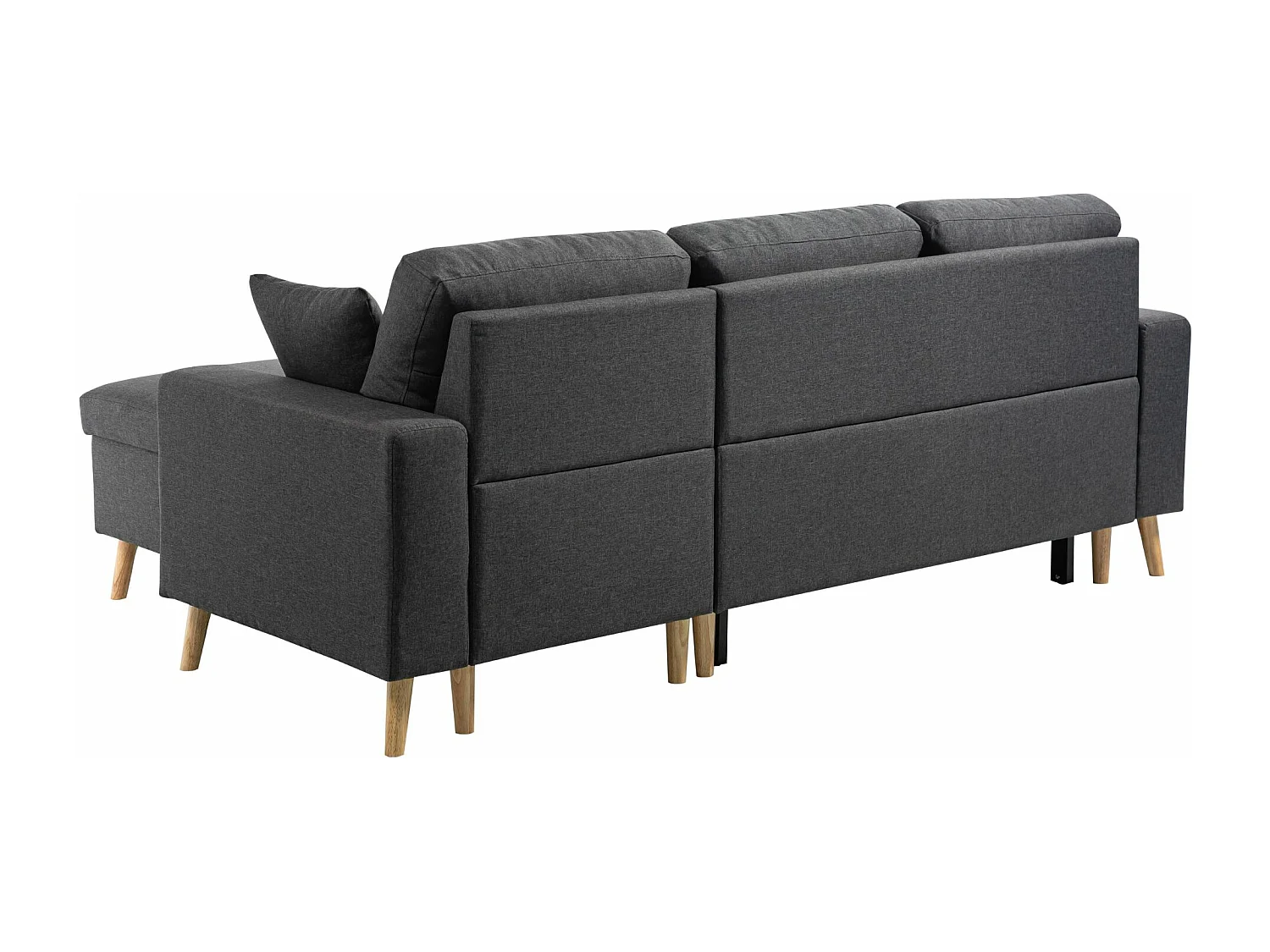 Canapé convertible d'angle scandinave 3 places en tissu anthracite - CA00002