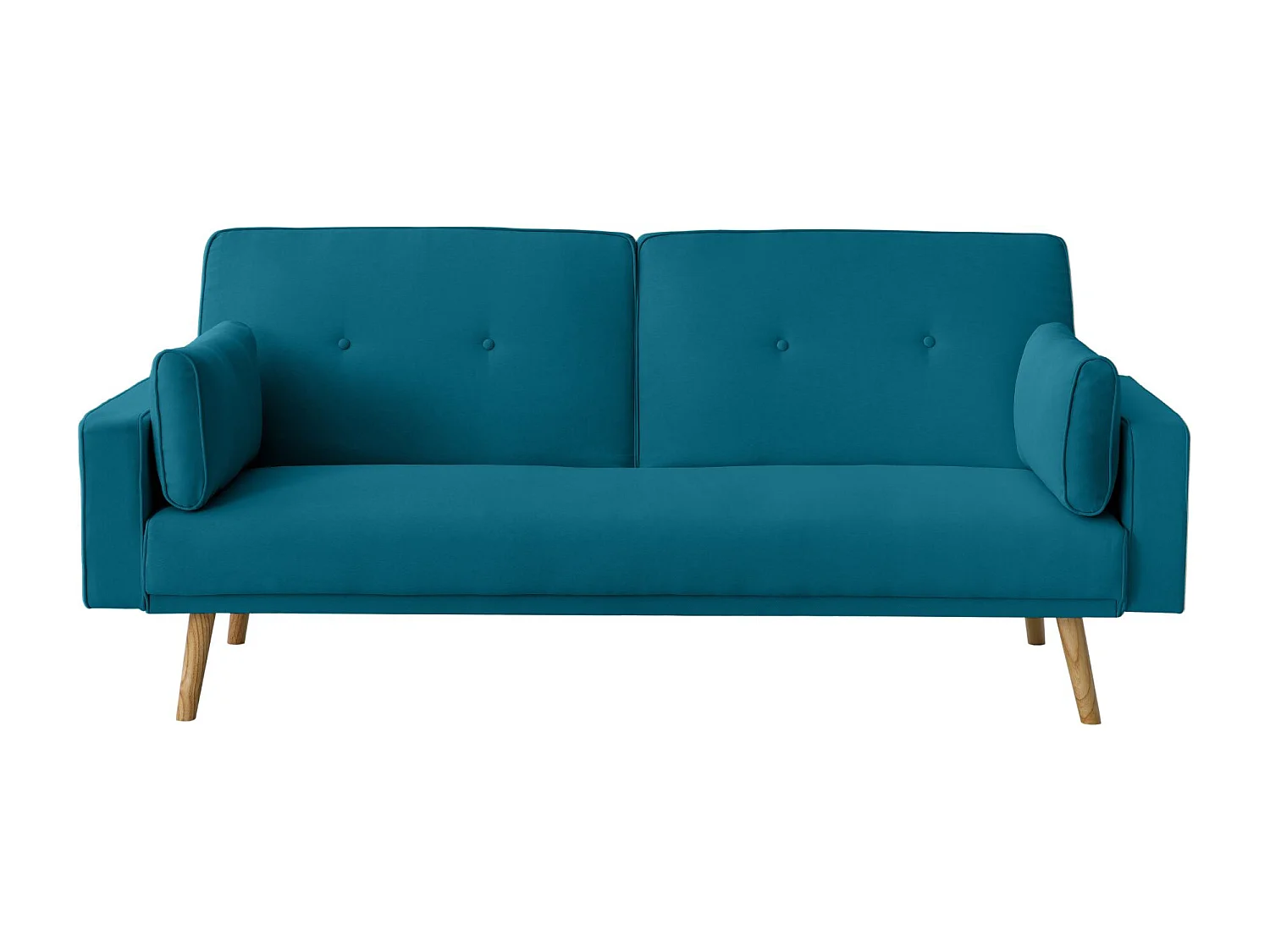 Canapé convertible droit scandinave 3 places en tissu bleu pétrole - CA00001