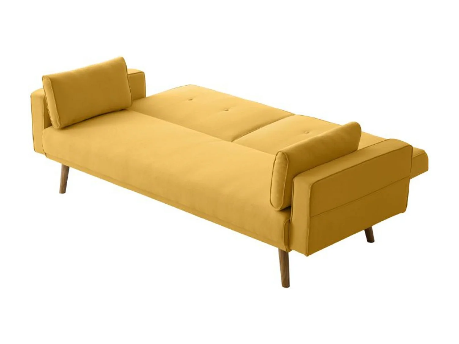 Canapé convertible droit scandinave 3 places en tissu jaune - CA00001