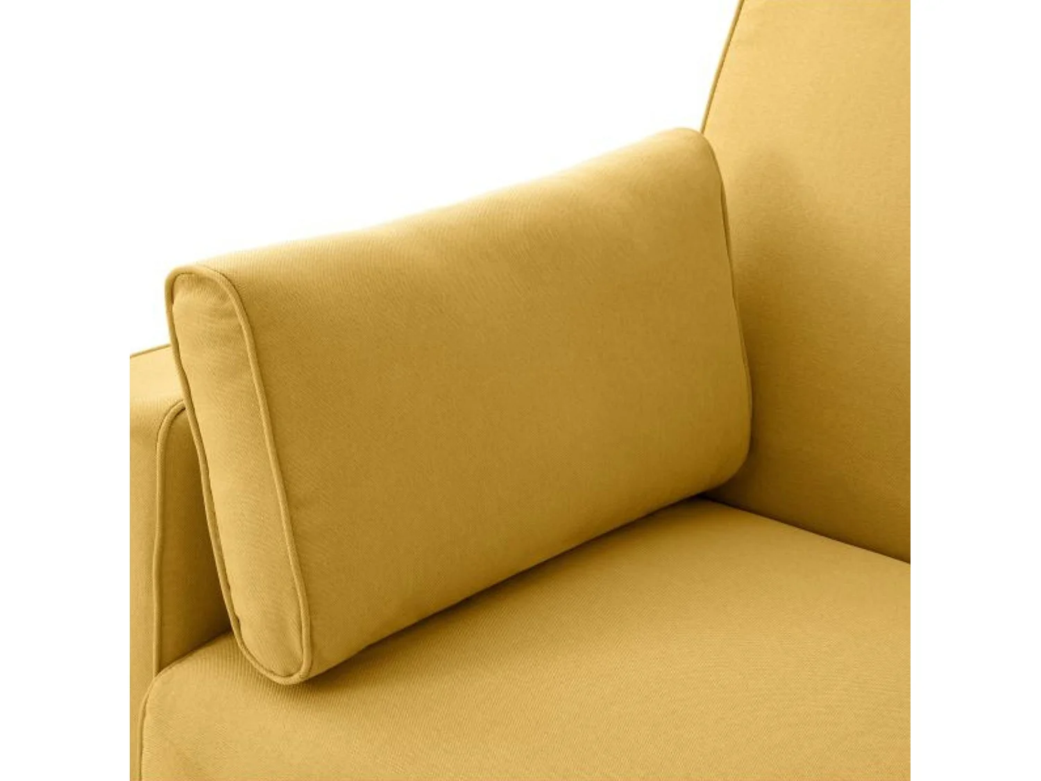 Canapé convertible droit scandinave 3 places en tissu jaune - CA00001