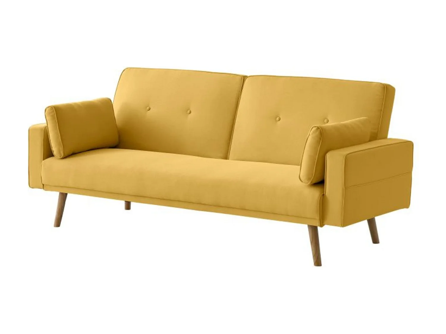 Canapé convertible droit scandinave 3 places en tissu jaune - CA00001