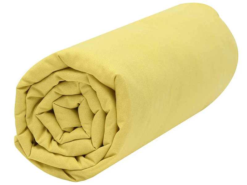Drap housse bébé 100% coton bio 60x120 jaune or