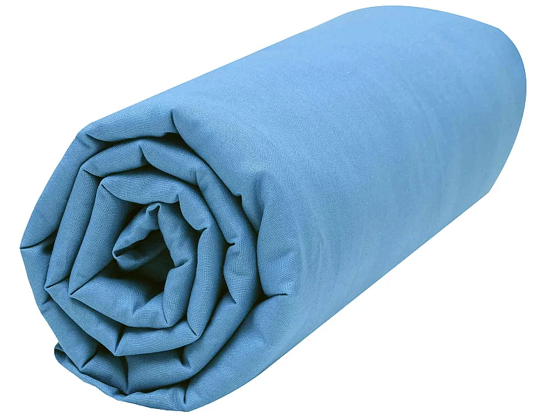 Drap housse bébé 100% coton bio 60x120 bleu nordique