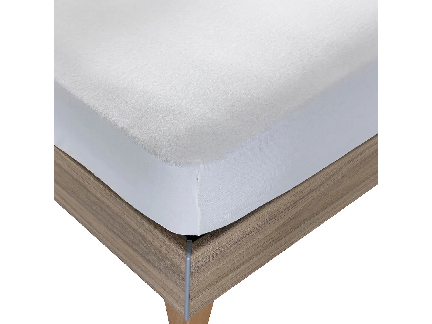 Drap housse blanc pour lit articulé jersey extensible 2x70x190