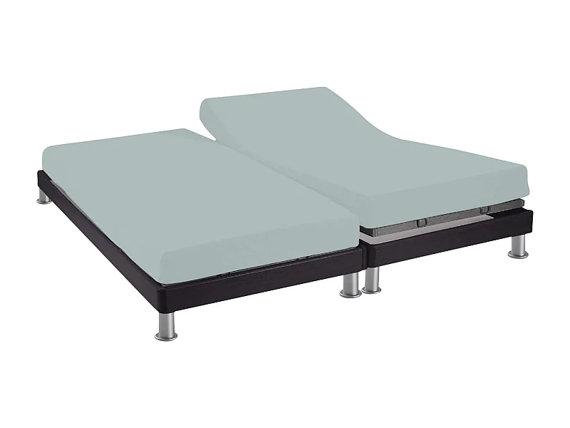 Drap housse pour lit articulé 2x90x200 percale archipel Terre de Nuit