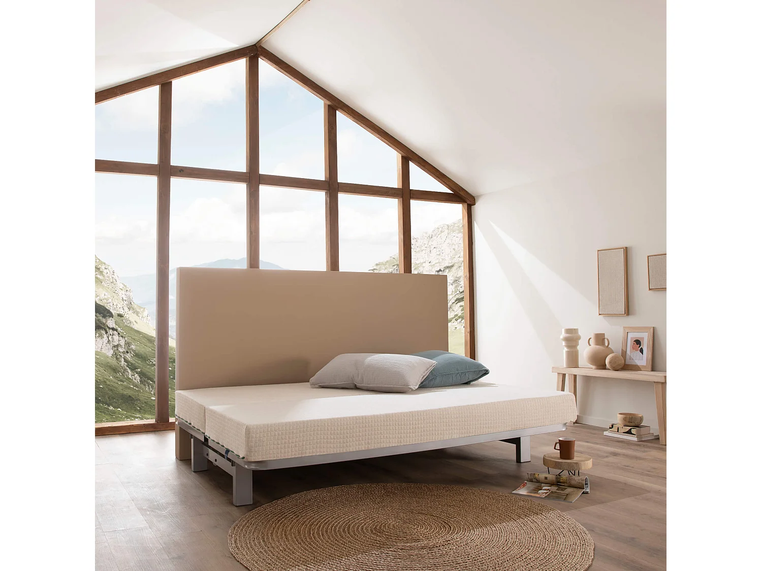 Matelas clic-clac naturel 100% latex naturel Aube - SOMEO 70+70x200