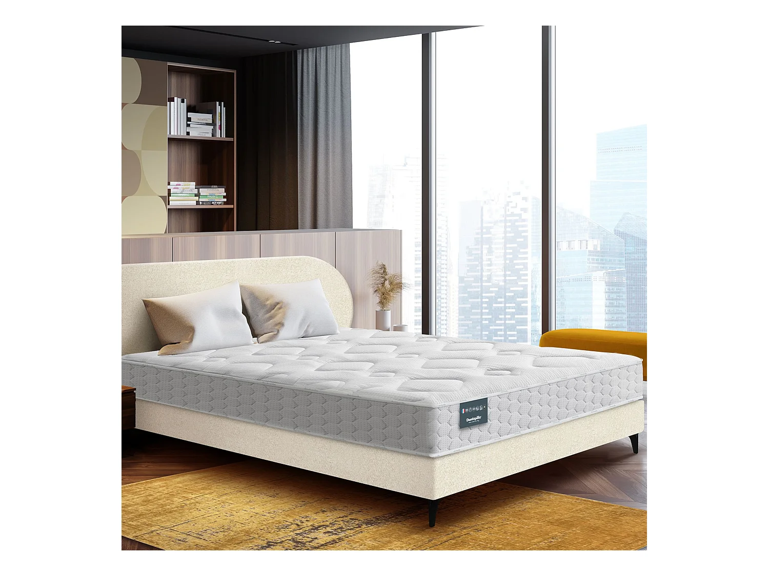 Matelas Dunlopillo couchage latex Aérial® ferme 24cm LILAS 140x200