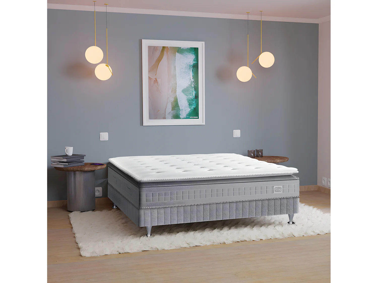 Matelas Simmons 651 ressorts ensachés + surmatelas intégré SW5 90x200