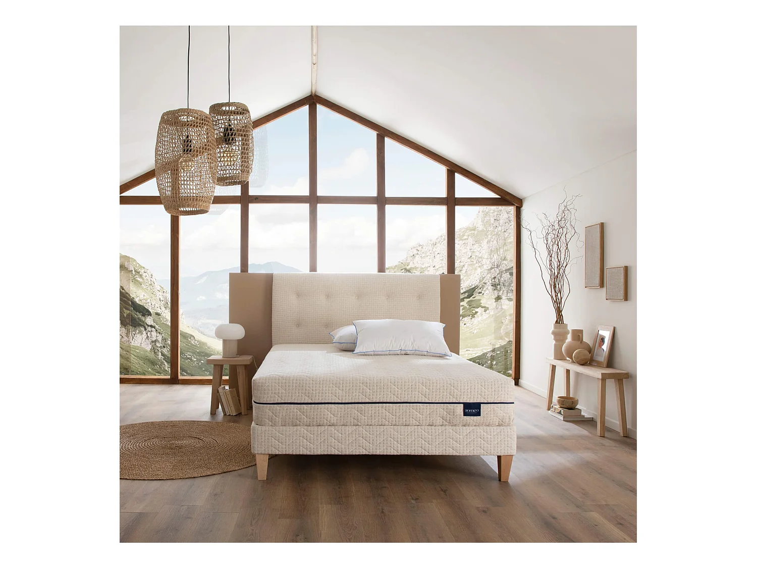 Matelas naturel ressorts et latex naturel Aube 600 - SOMEO 90x190