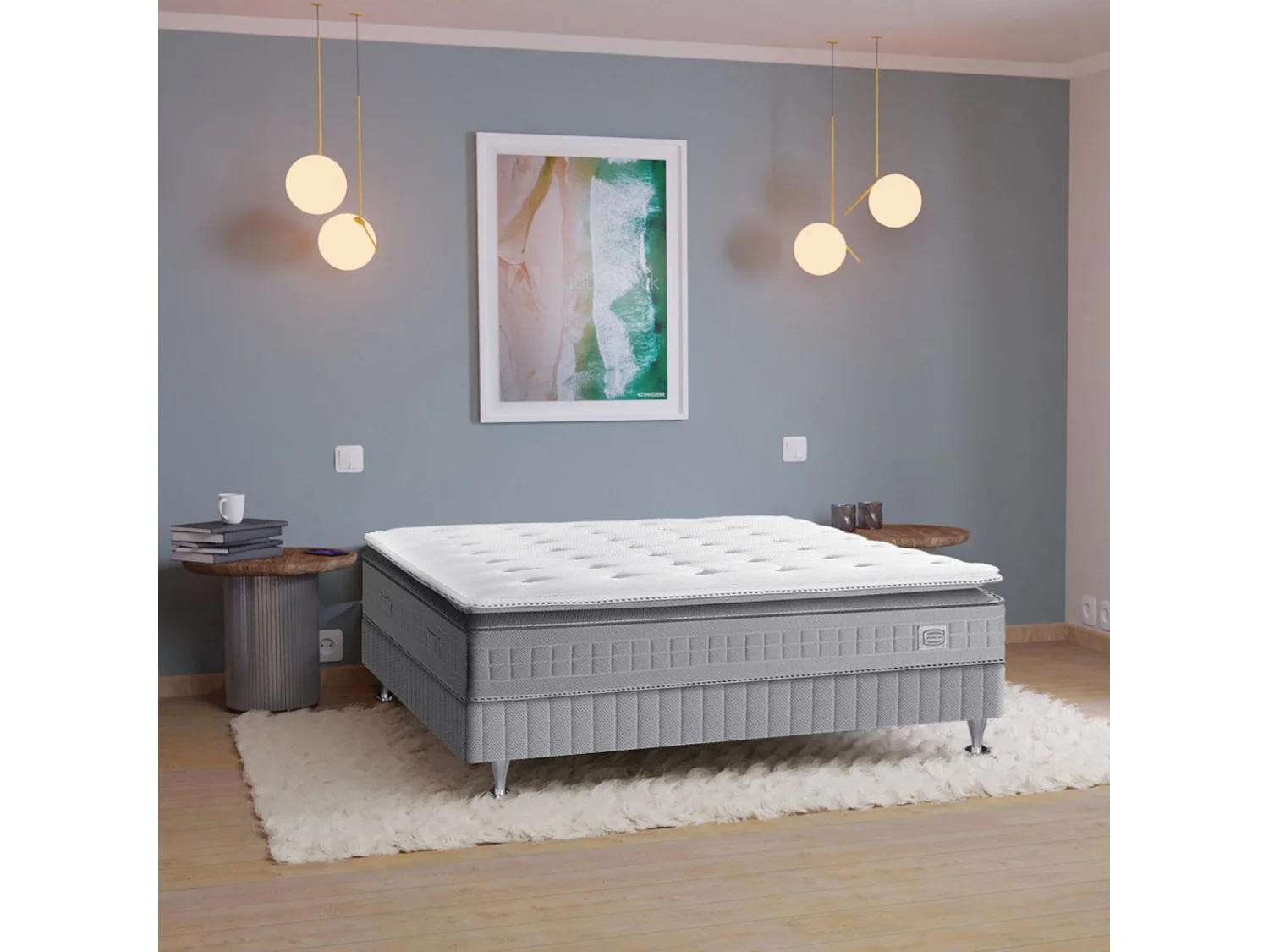 Matelas Simmons 651 ressorts ensachés + surmatelas intégré SW5 140x200