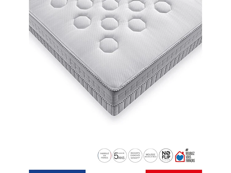 Matelas INITIAL 180x200, ressort ensachés, ferme, H23