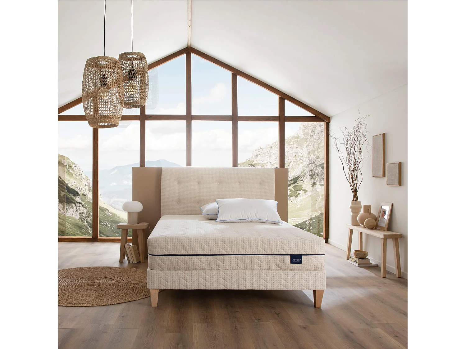 Matelas naturel ressorts et latex naturel Aube 600 - SOMEO 160x200