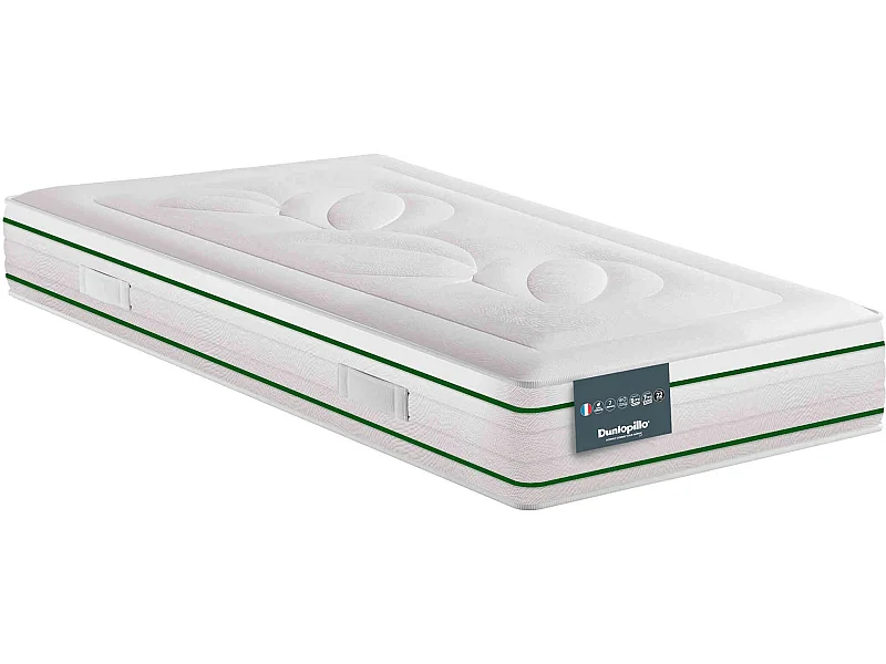 Matelas Dunlopillo 100% latex naturel ferme 7 zones 22cm HORTENSE 90x190