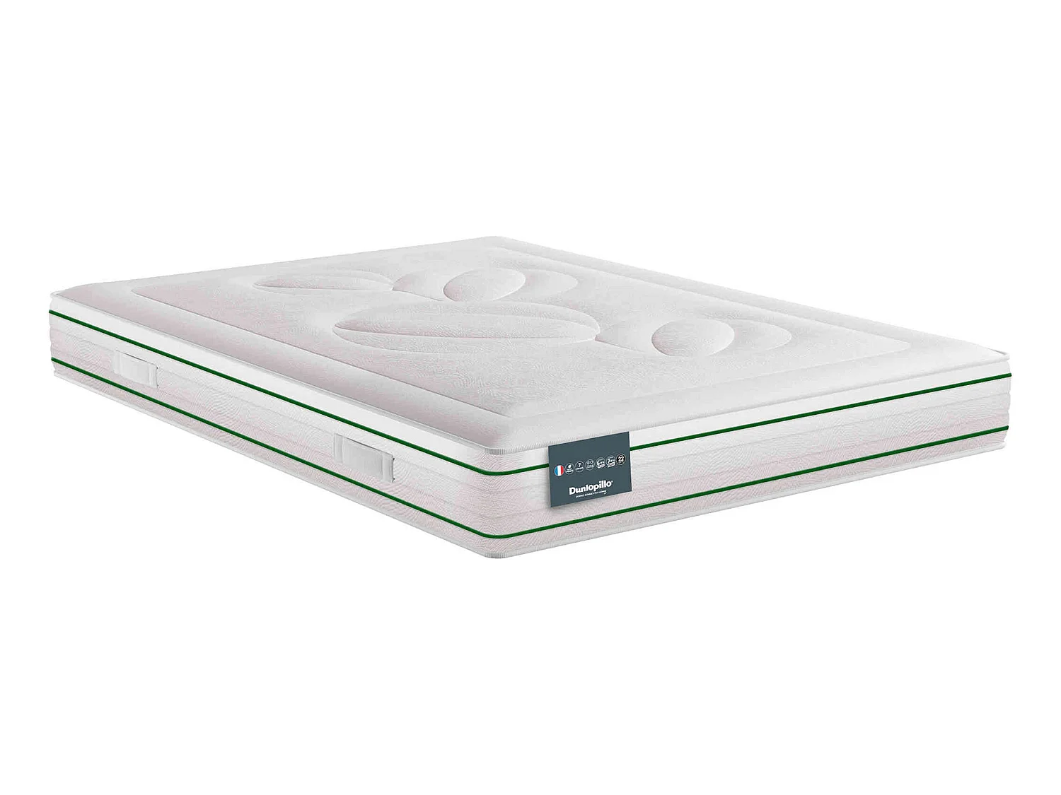 Matelas Dunlopillo 100% latex naturel ferme 7 zones 22cm HORTENSE 140x190