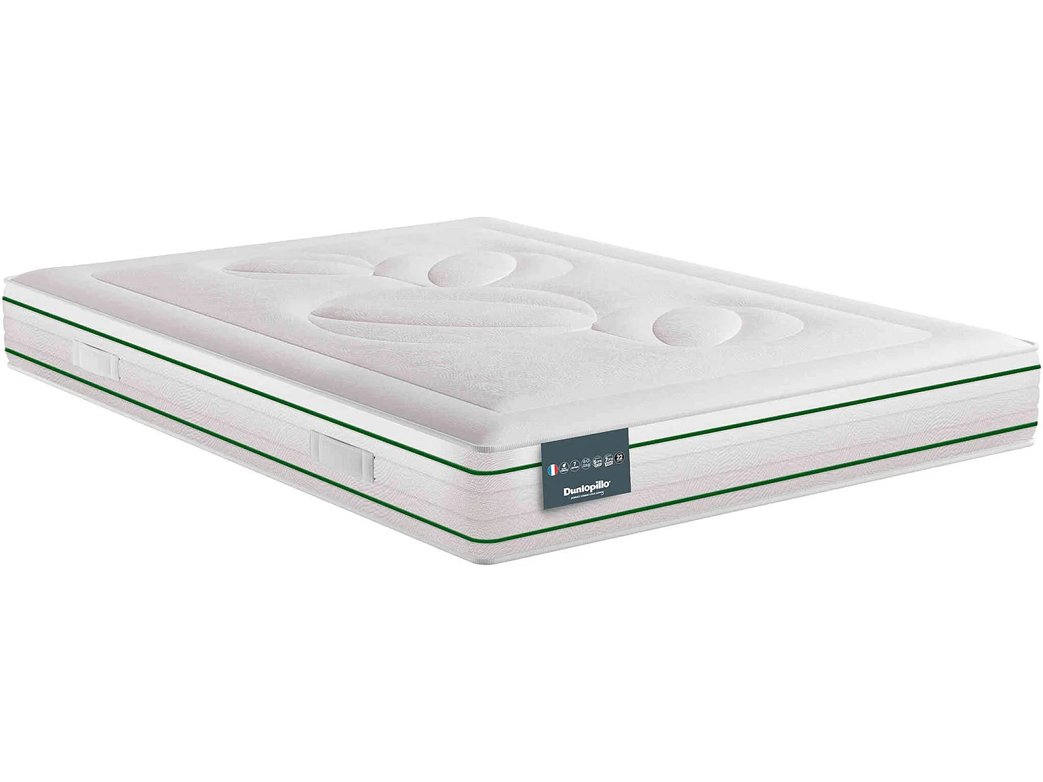 Matelas Dunlopillo 100% latex naturel ferme 7 zones 22cm HORTENSE 120x190