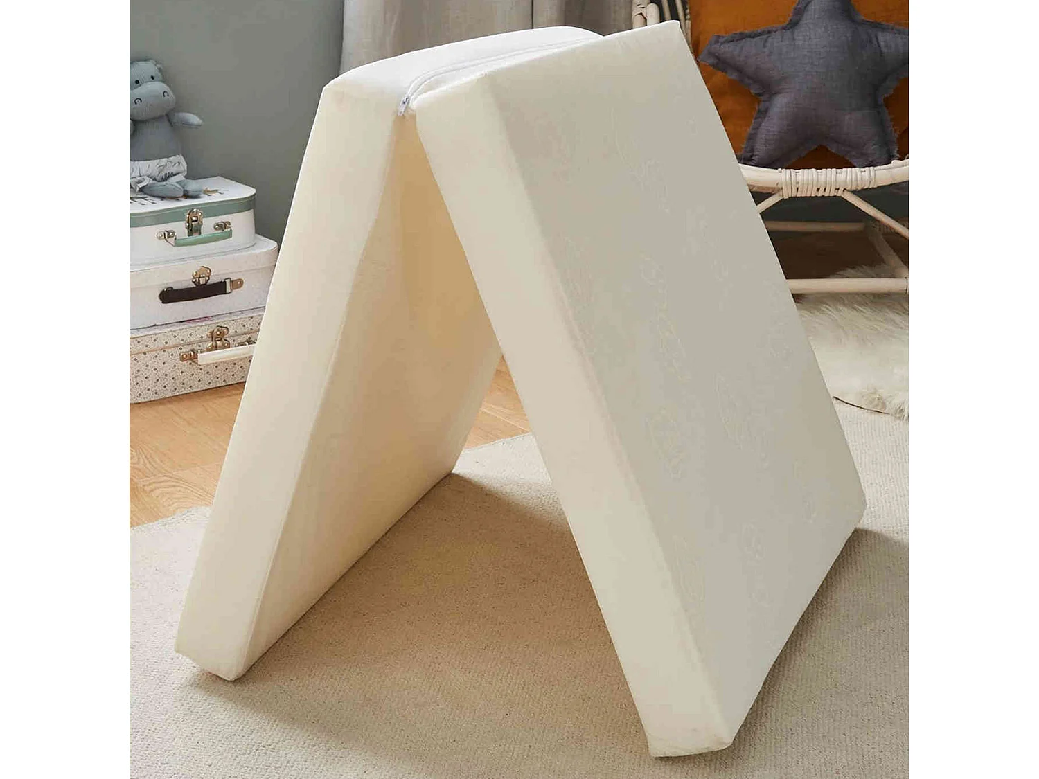 Matelas bébé pliant 2 parties déhoussable NOMADE PREMIUM 60x120