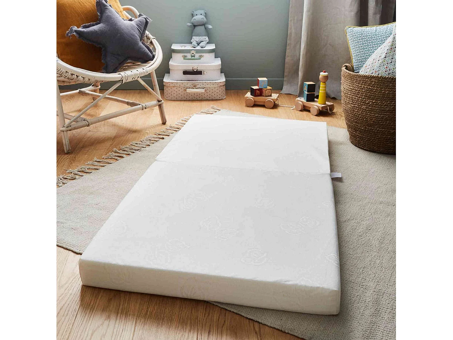 Matelas bébé pliant 2 parties déhoussable NOMADE PREMIUM 60x120