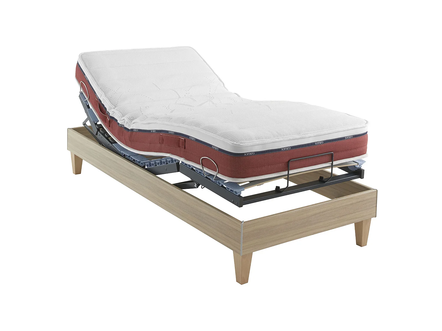 Matelas pour lit électrique 100% latex Crépuscule 600 - SOMEO 2x80x200